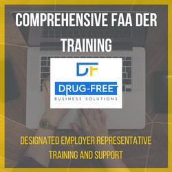 Comprehensive FAA DER Training CD Cover, with a laptop and hands as the background image.