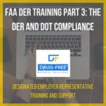 FAA DER Training Part 3: the DER and DOT Compliance CD Cover, with a laptop and hands as the background image