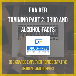 FAA DER Training Drug and Alcohol facts CD Cover, with a laptop and hands as the background image