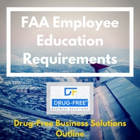 FAA Employee Education Requirements image with an airplane wing over a winter city in the background