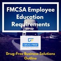 FMCSA Employee Education Requirements banner with a truck on a desert highway in the background