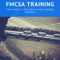 FMCSA Training Banner with trucks on country highway