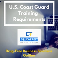 U.S. Coast Guard Training Requirements Banner with hands on a keyboard in background