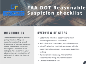 The header of our FAA Reasonable Suspicion Checklist