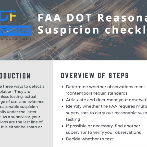 The header of our FAA Reasonable Suspicion Checklist