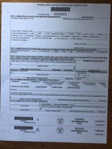 Copy 1 of the federal chain of custody form