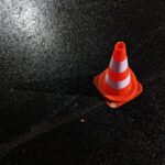 Cone placed at the scene of a traffic accident requiring FMCSA post-accident testing